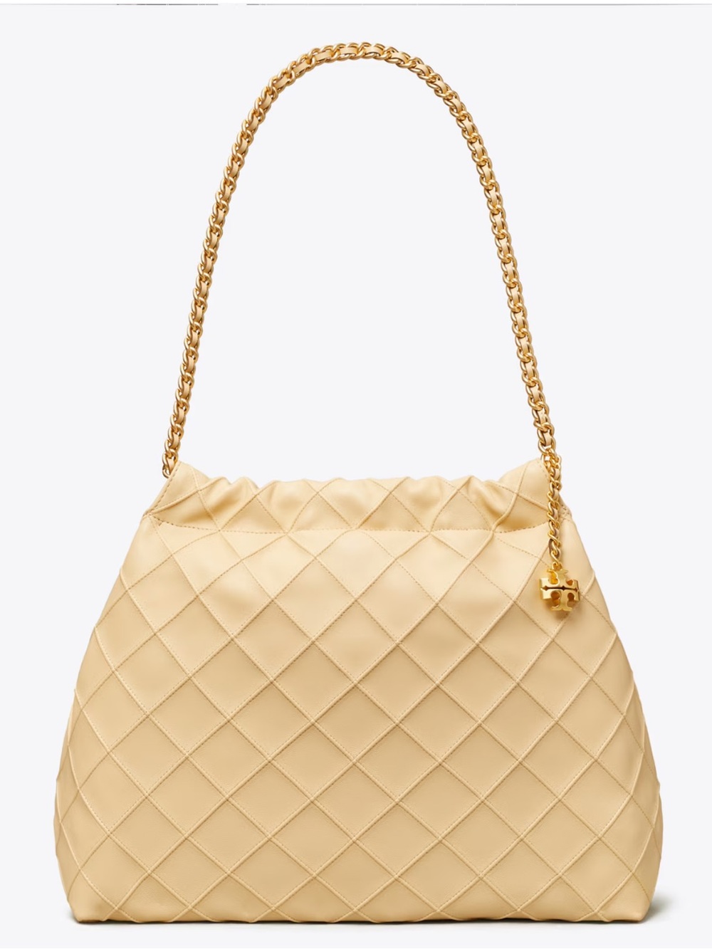 Tory Burch Quilted Chain-Handle Shoulder Bag in Cream